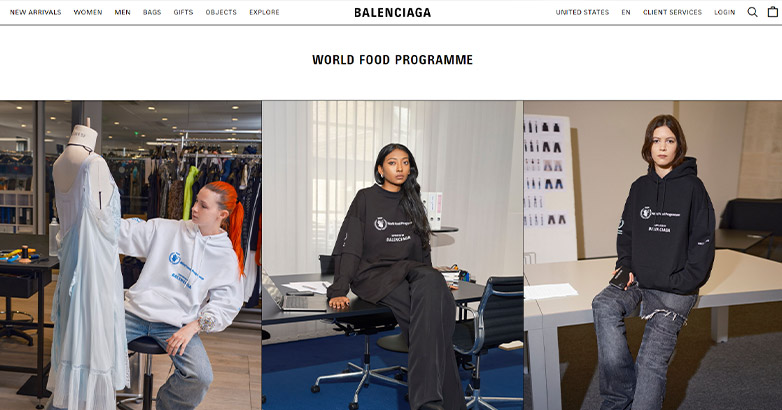 Mendongeng merek mewah: contoh Balenciaga