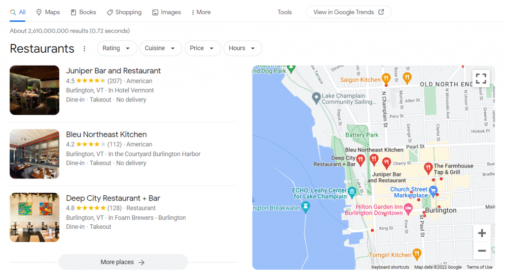 restoran di dekat saya - pencarian google