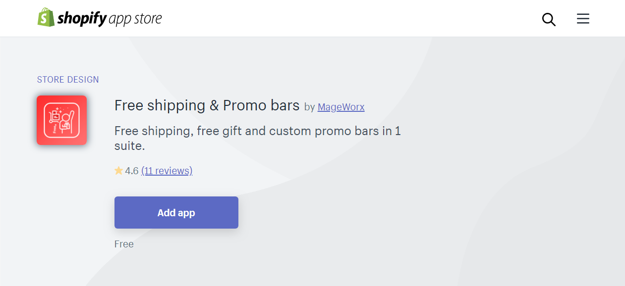 Spedizione gratuita e app Bar promozionali―Funzionalità avanzate a costo zero | MageWorx Shopify Blog