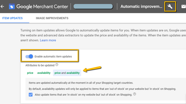 disponibilidade de preço de atualização automática do gmc