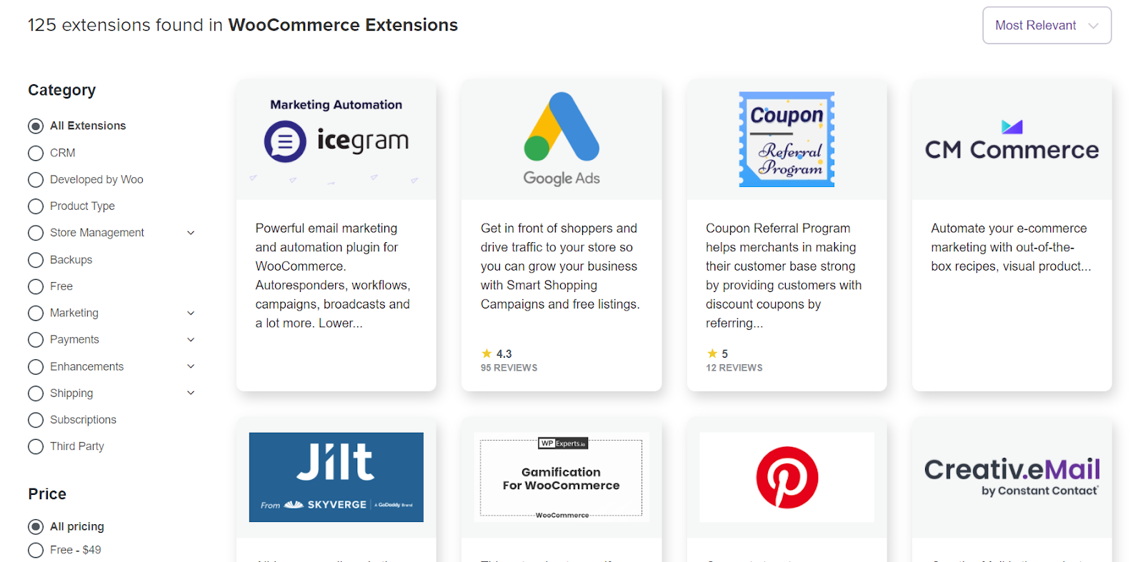 Extensiones WooCommerce