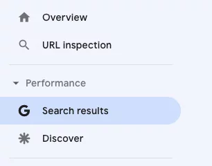 Google Search Console にサインインし、メニューから [検索結果] を選択します。