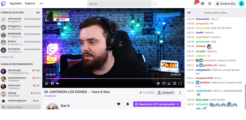 Ibai Llanos Twitch 帐户