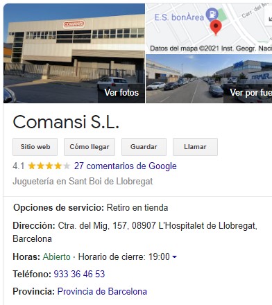 google tab la mia attività di comansi