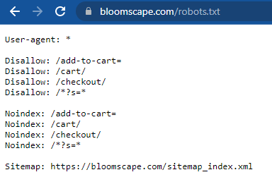 لقطة شاشة لملف Robots.txt