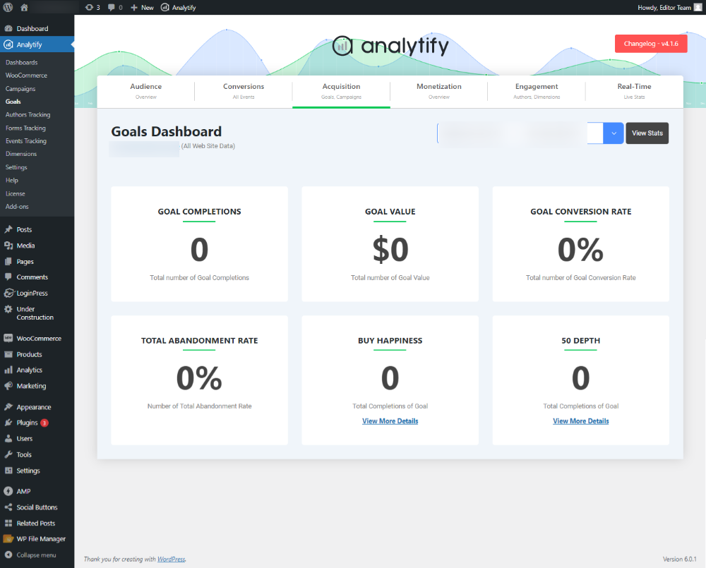 Analytify simplifica objetivos y eventos