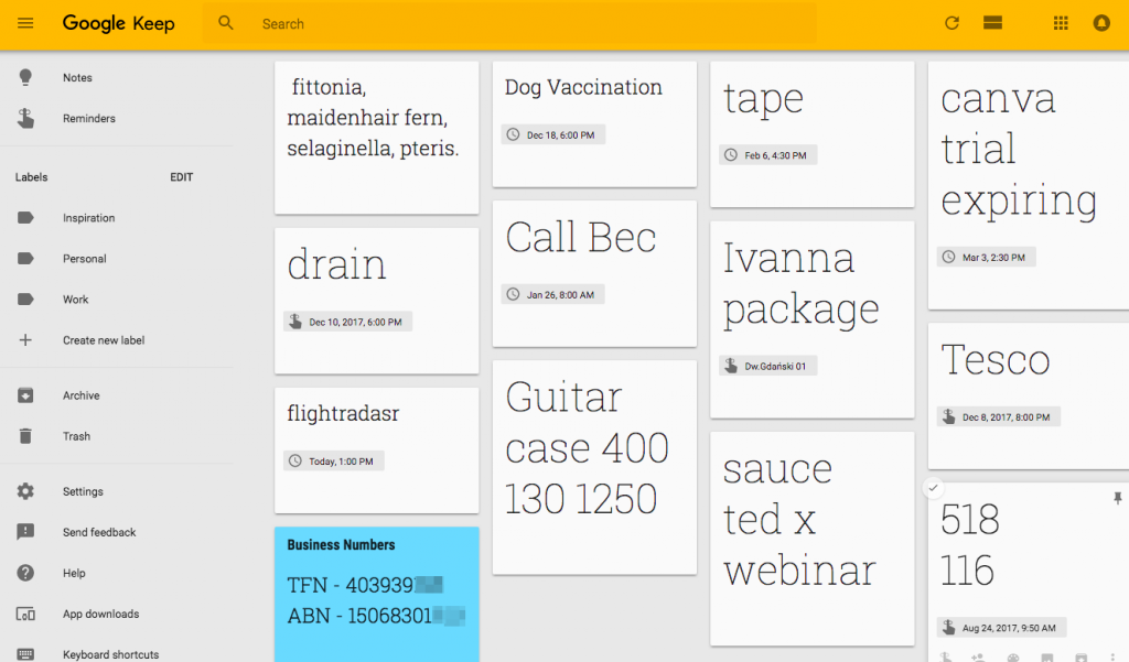 Zeitmanagement-Tools Tipps Google Keep