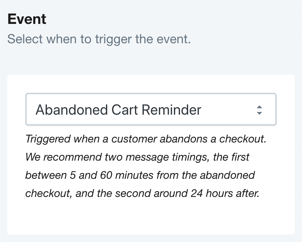 SMSBump Abandoned Cart Reminder SMS Automation Trigger in Shopify