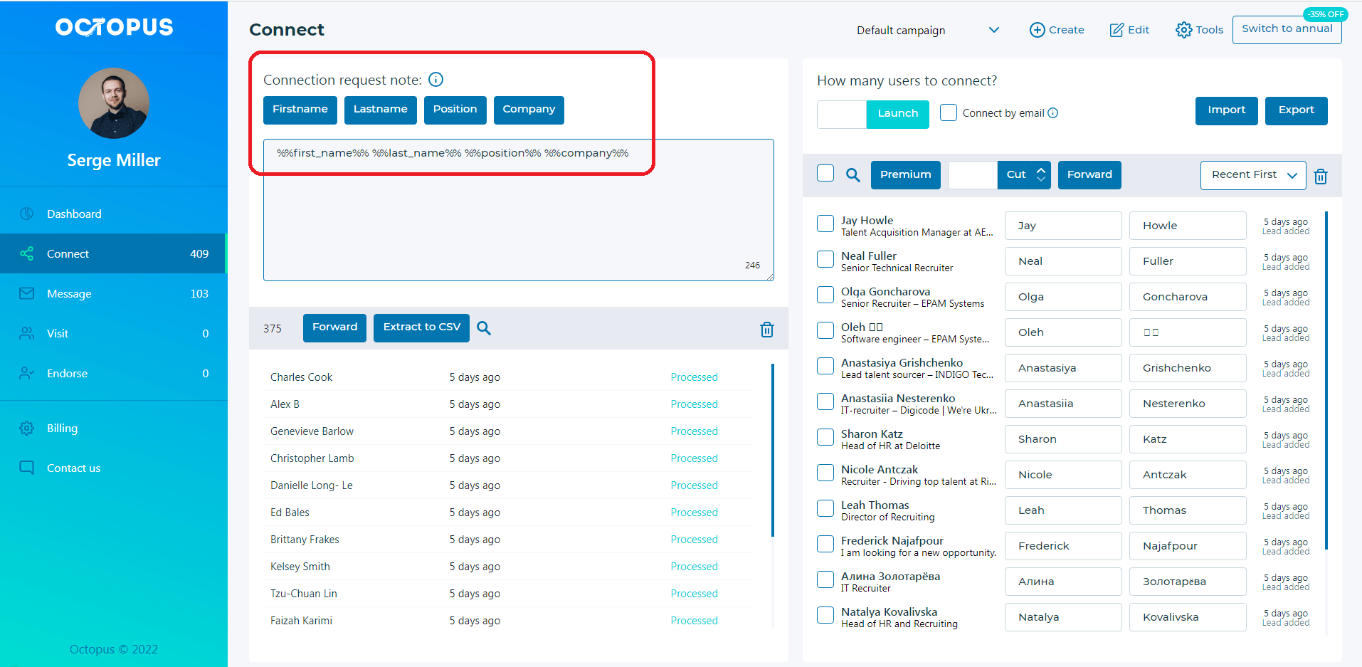 kişiselleştirme-bağlan-ahtapotcrm