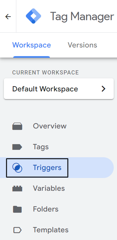 Click on Trigger on the left hand navigation panel