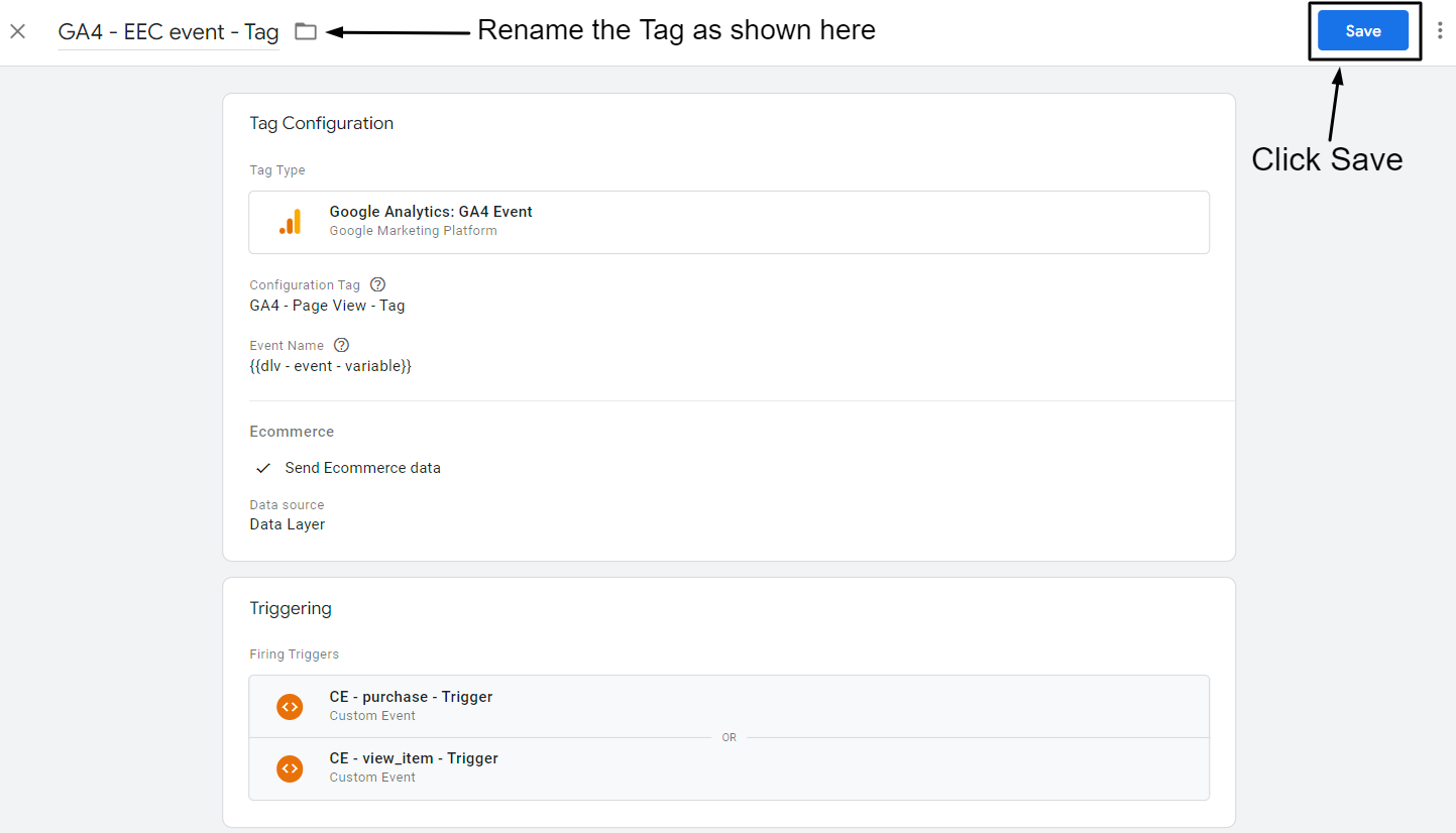 Rename the tag and click save