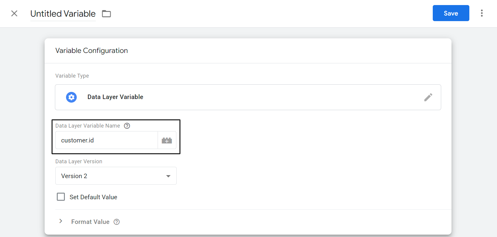 Data Layer Variable Name