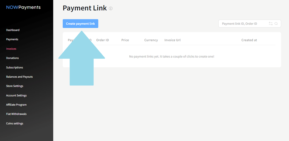 Apăsați „Creați linkul de plată”.