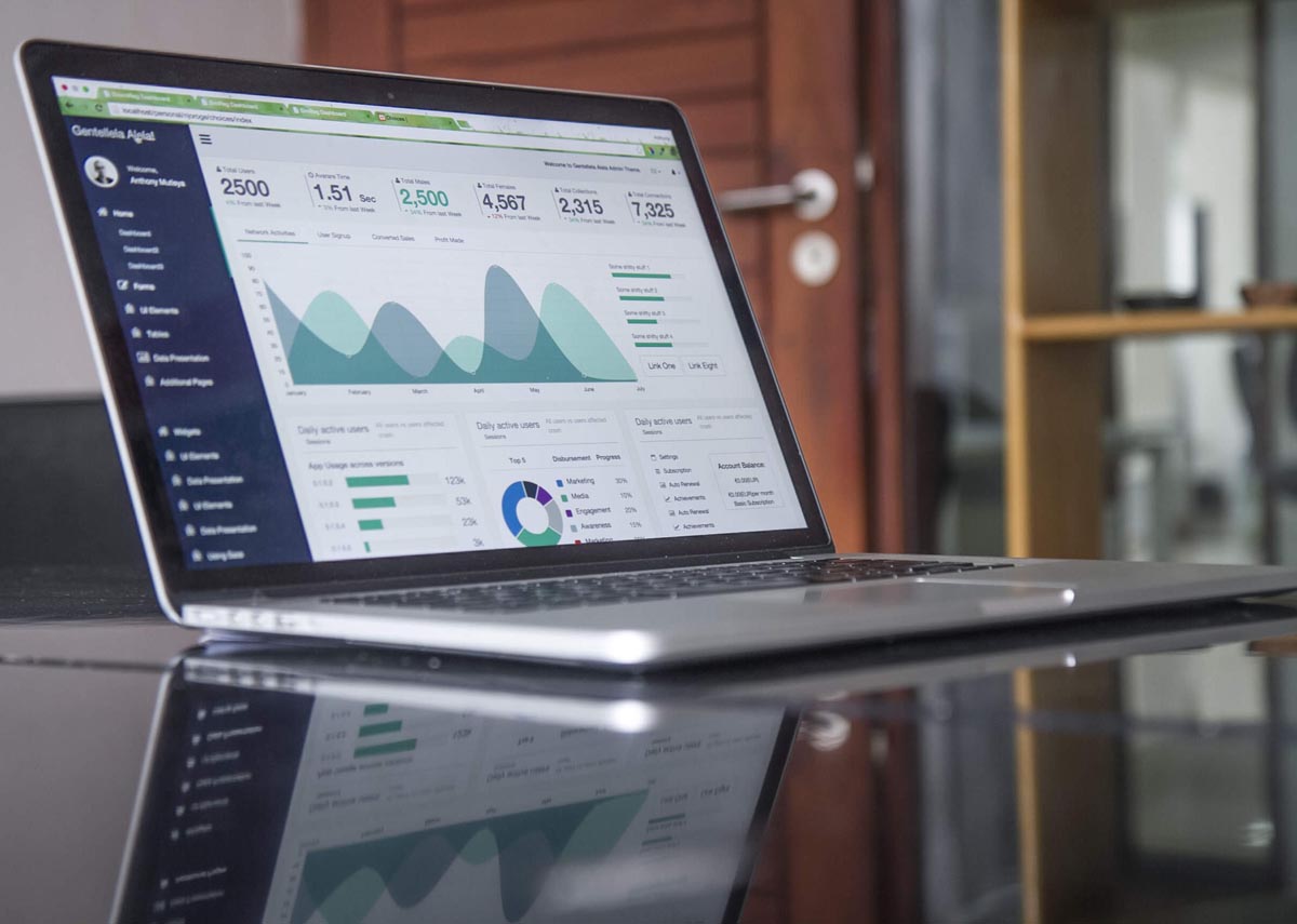 tableau de bord d'analyse de données