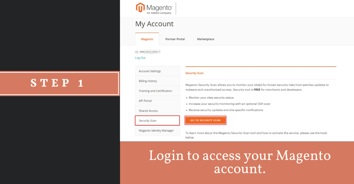 تسجيل الدخول للوصول إلى Magento الخاص بك