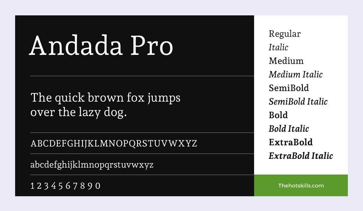 Andada Pro フォント ファミリー