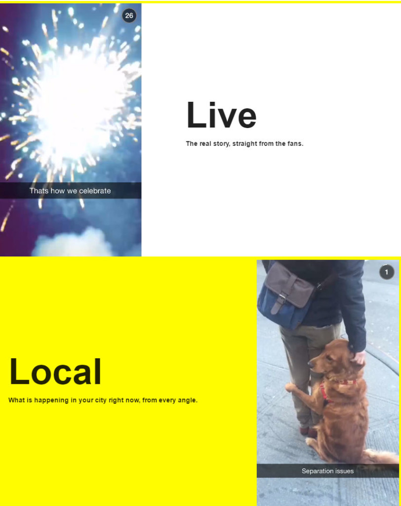 Snapchat en direct et local