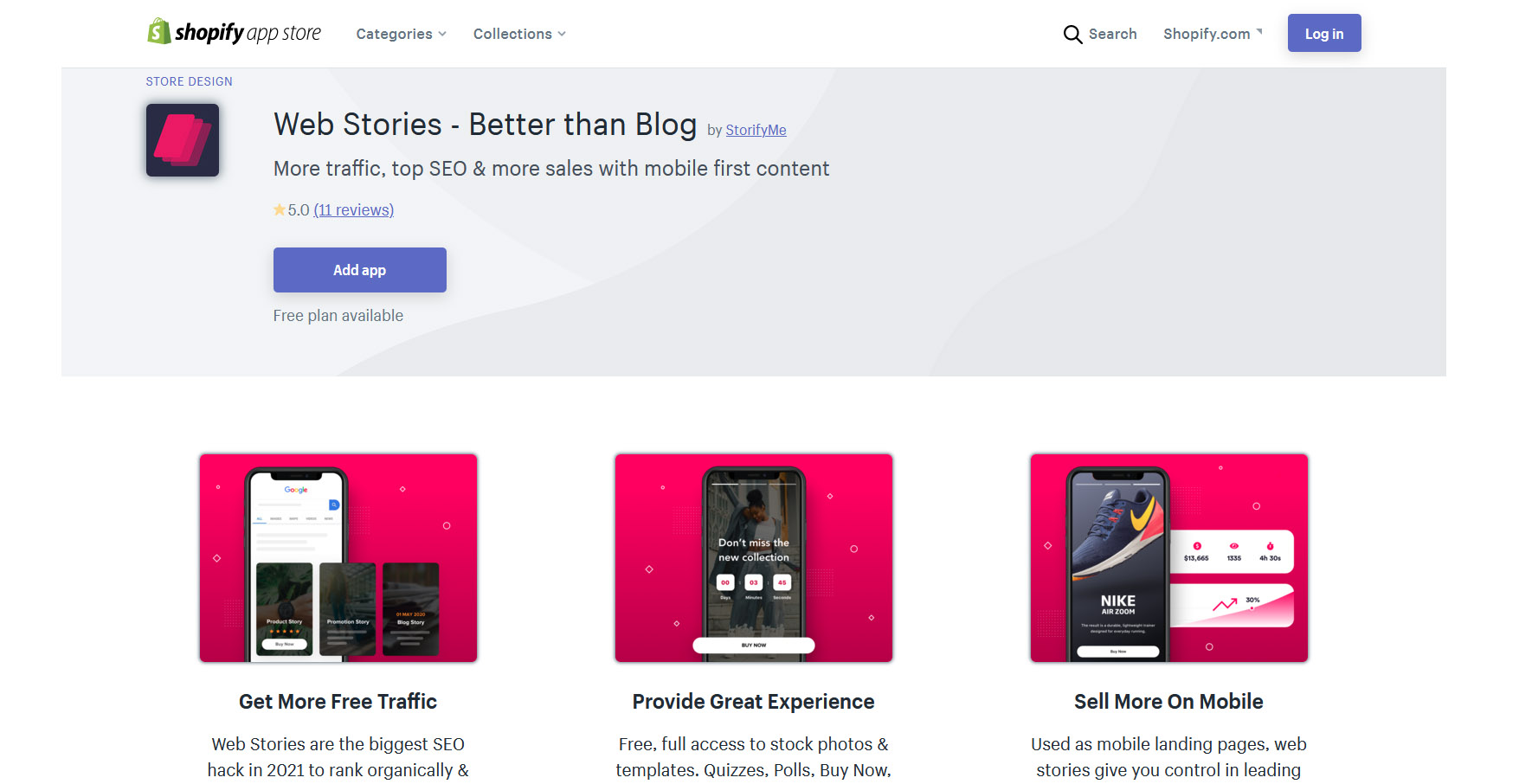 Application Shopify Google Stories