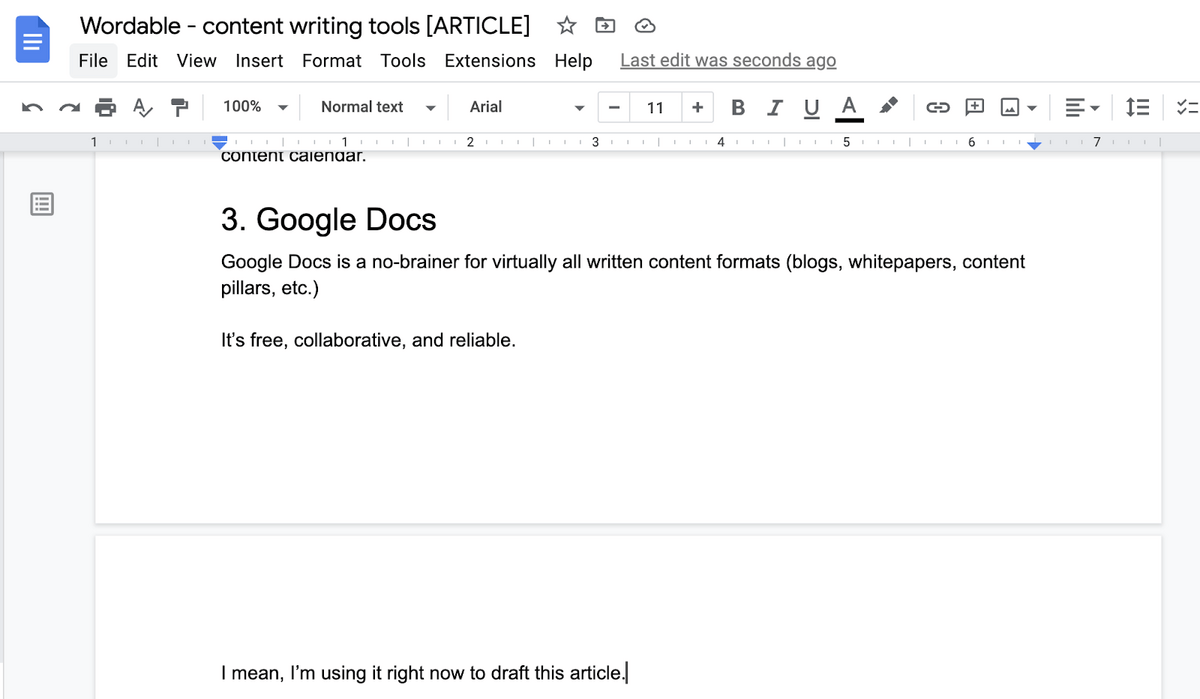 capture d'écran google docs