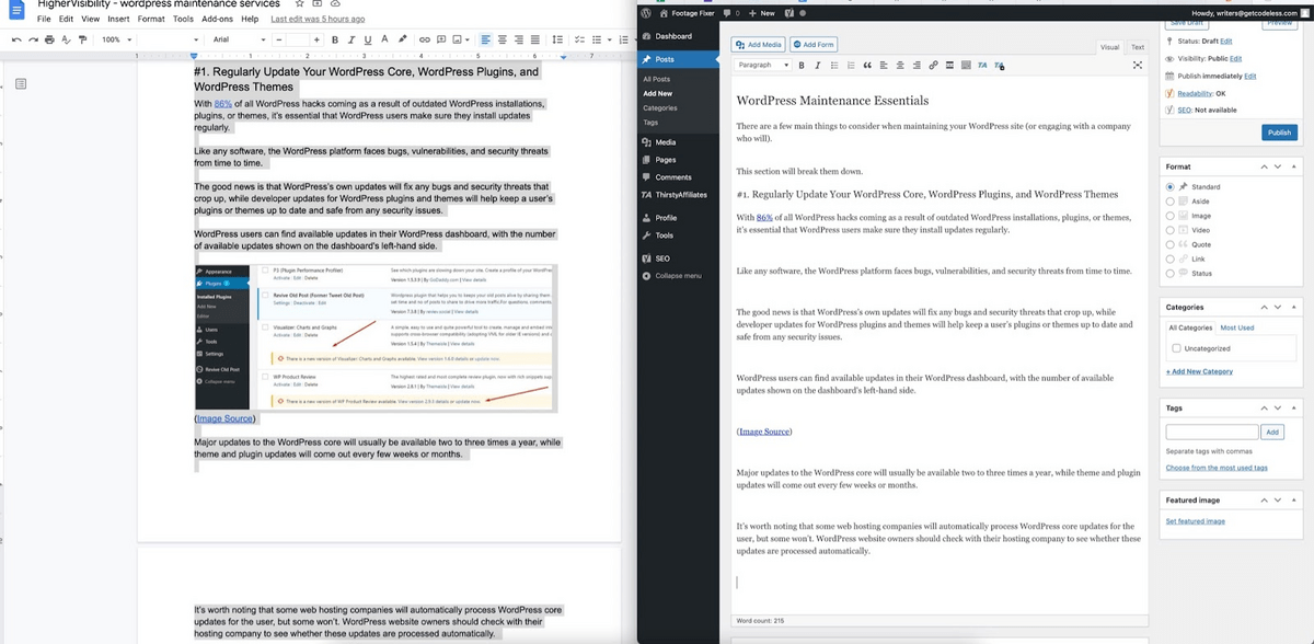 Espaces et sauts de ligne supplémentaires lors du copier-coller dans WordPress