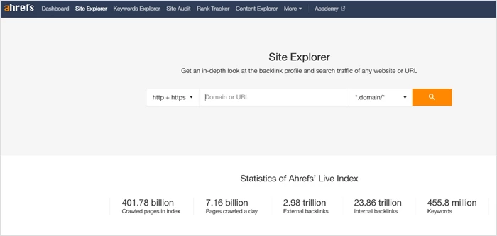 Ahrefs 사이트 탐색기