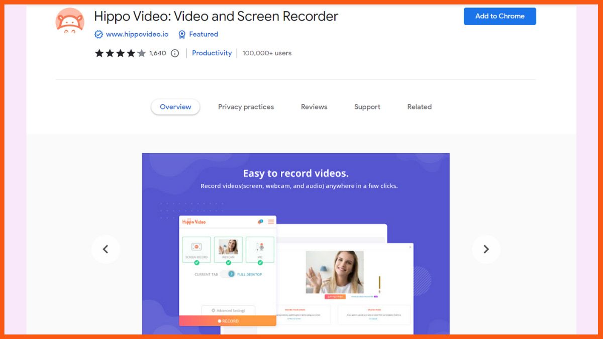 Hippo Video - 最高の画面録画 Chrome 拡張機能