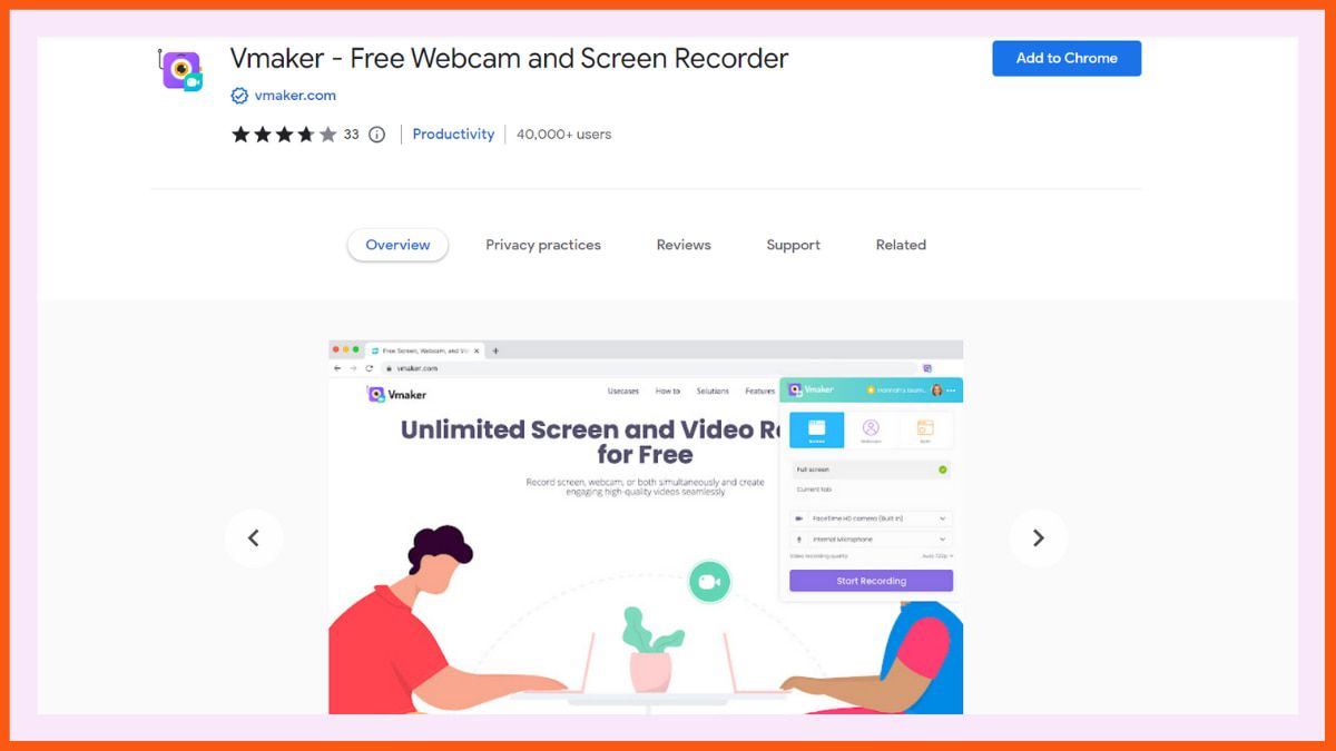 Vmaker - 最高の画面録画 Chrome 拡張機能