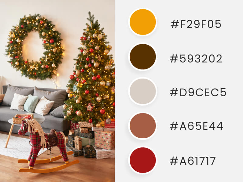 Palettes de couleurs d'hiver - un magnifique décor de sapin de Noël