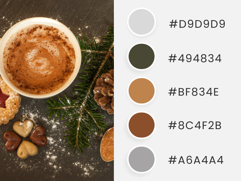 Palettes de couleurs d'hiver - une boisson chaude pour un hiver froid