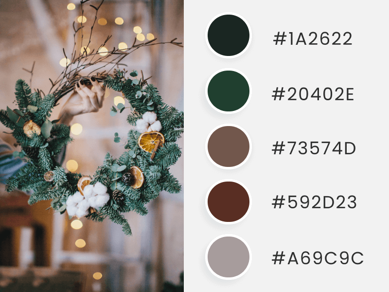 Palettes de couleurs d'hiver une magnifique couronne de Noël pour l'hiver