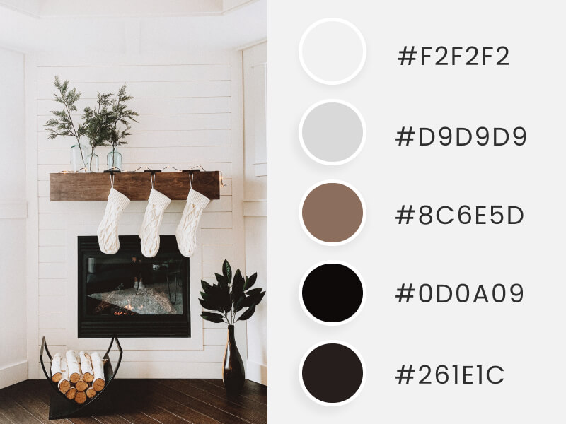 Palettes de couleurs d'hiver - une déco de Noël minimaliste