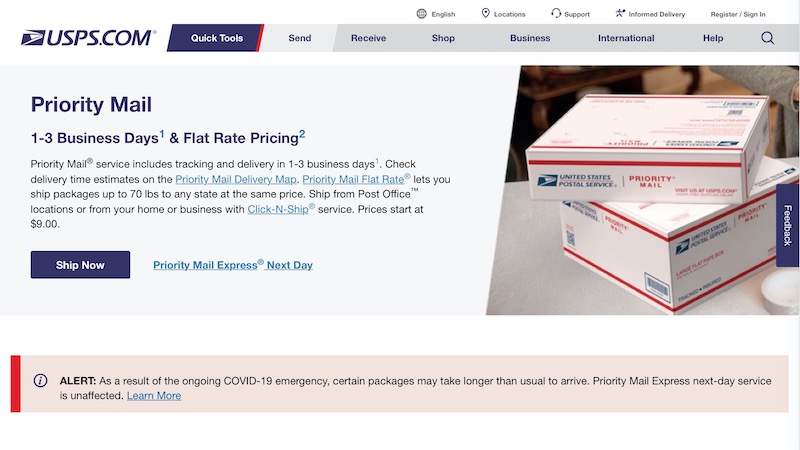 بريد USPS ذي الأولوية