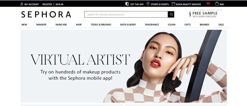 لقطة شاشة لميزة Virtual Artist في Sephora