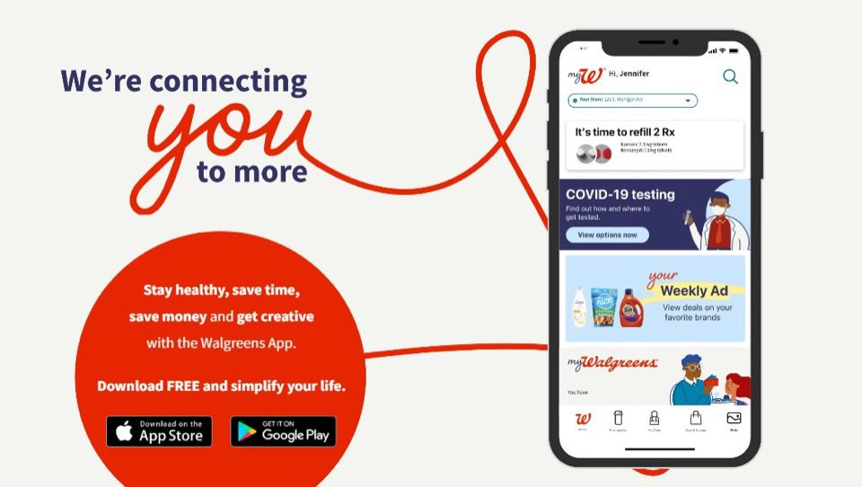 لقطة شاشة لتطبيق Walgreens على iPhone من موقعه على الويب