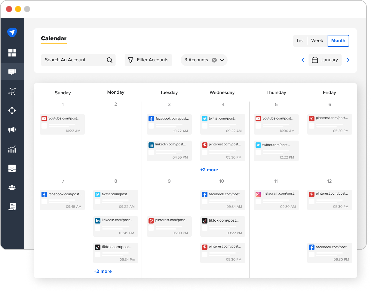 Social media scheduling