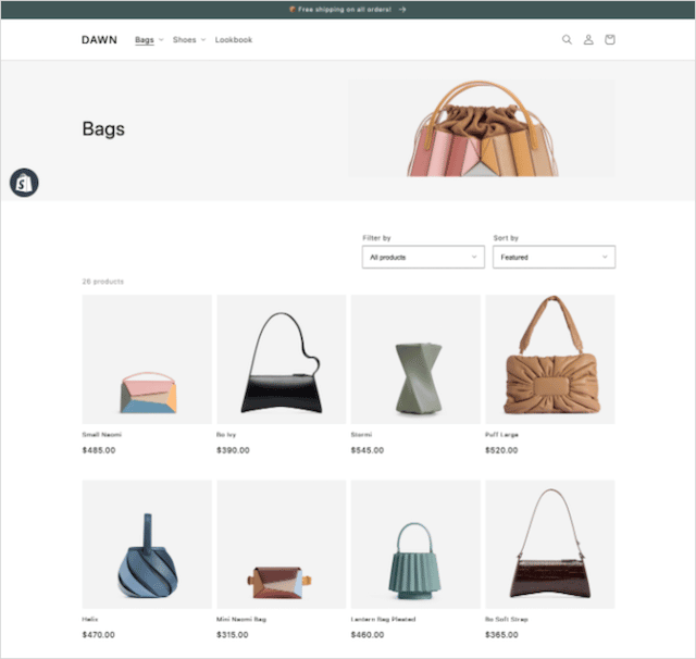 Shopify Collections Page