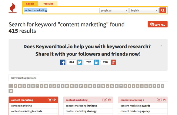 Keyword Tool