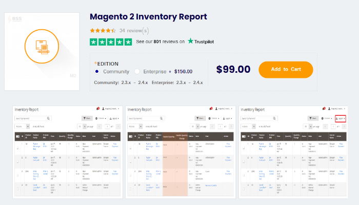 تقرير جرد bss magento 2