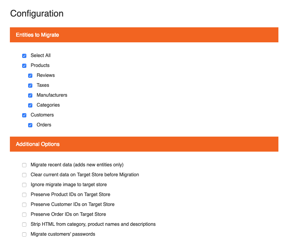 transferir produtos do opencart para o magento Então você precisa selecionar os dados que deseja migrar do OpenCart para o Magento, como detalhes do produto, informações do cliente e assim por diante