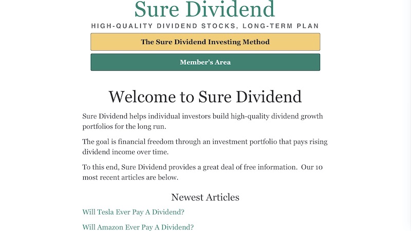 Sure Dividend 主页