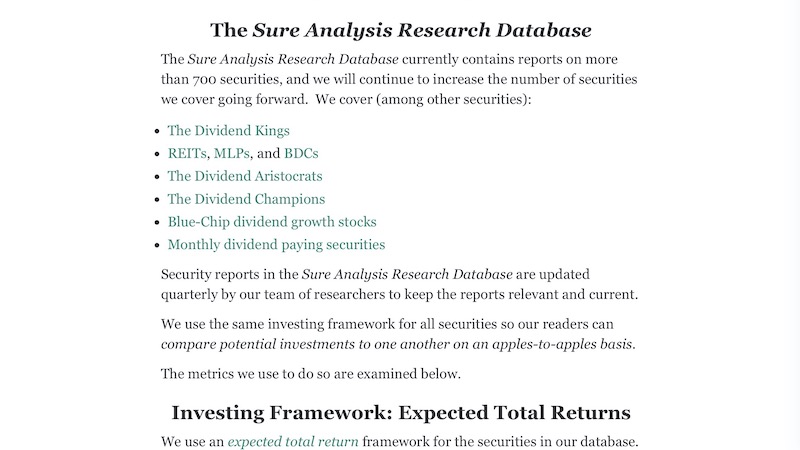 Sure Dividend 数据库