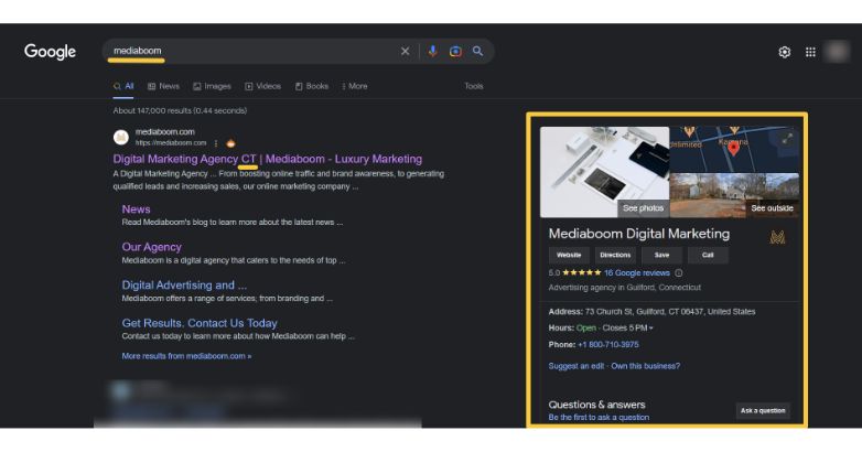 Mediaboom ตั้งค่าโปรไฟล์ Google Business อย่างสมบูรณ์เพื่อให้บรรลุเป้าหมาย SEO