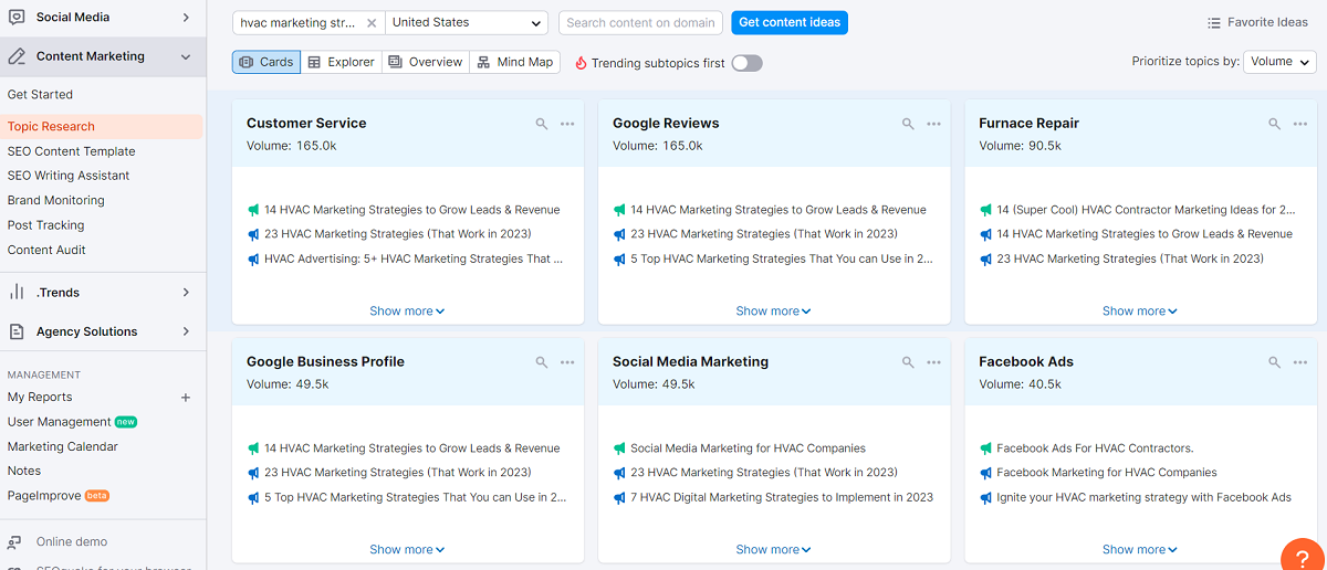 Content Mapping: SEMRush Topic Research