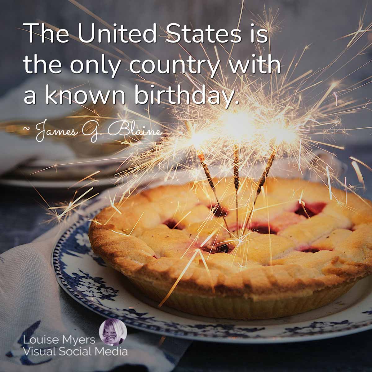 tarte aux cerises avec des cierges magiques a une citation, Les États-Unis sont le seul pays avec un anniversaire connu.