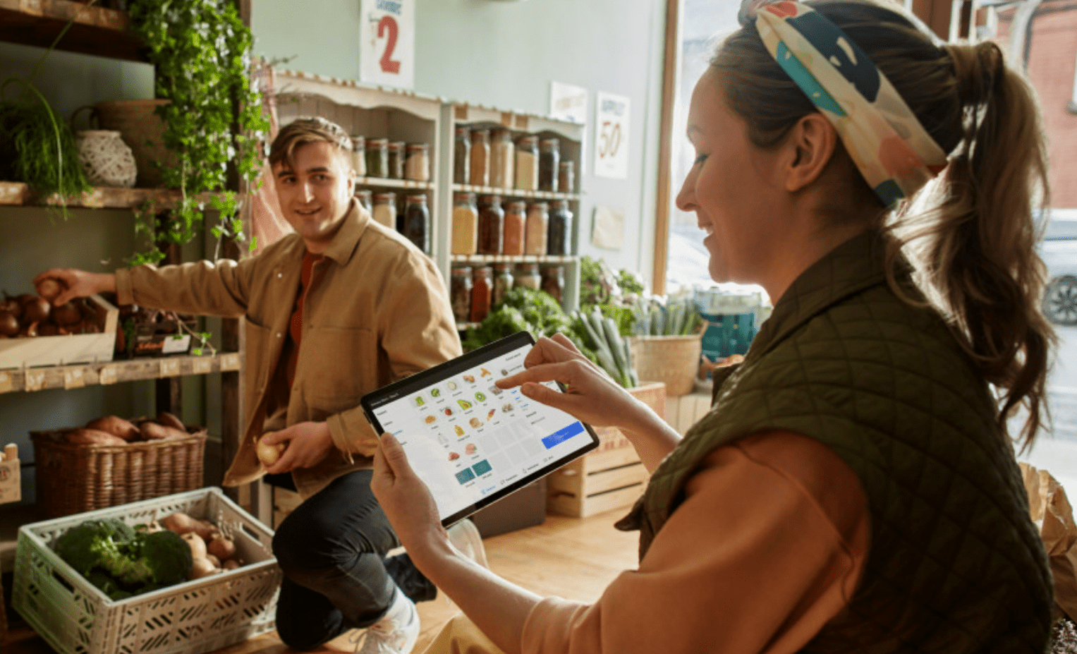 Système de point de vente pour tablette carrée