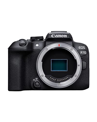 Canon EOS R10 (solo cuerpo), cámara Vlogging sin espejo, 24,2 MP, video 4K, procesador de imagen DIGIC X, captura de alta velocidad, seguimiento de sujetos, compacta, liviana, detección de sujetos, para creadores de contenido