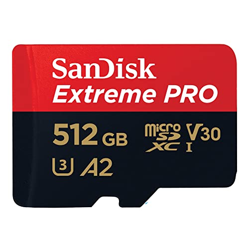 SanDisk 512GB Extreme Pro 耐用，可拍攝 4K 超高清視頻，200MB/s 讀取速度和 140MB/s 寫入速度的 microSD UHS-I 卡用於記錄戶外探險和周末旅行