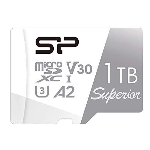 Silicon Power 1TB Superior Micro SDXC UHS-I (U3)，V30 4K A2，兼容 Nintendo-Switch，Steam Deck，帶適配器的高速 MicroSD 卡