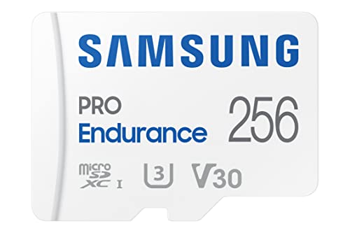 SAMSUNG PRO Endurance 256GB MicroSDXC 存儲卡，帶適配器，適用於行車記錄儀、隨身攝像頭和監控攝像頭 – Class 10、U3、V30 ( MB-MJ256KA/AM)