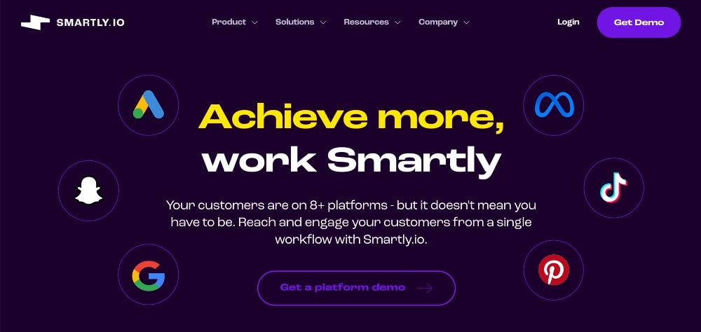 Smartly.io 웹사이트의 스크린샷